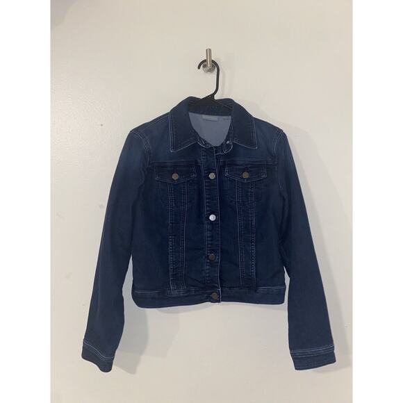New York & Company Jacket Women Blue Denim Small Casual Workplace - Picture 3 of 7